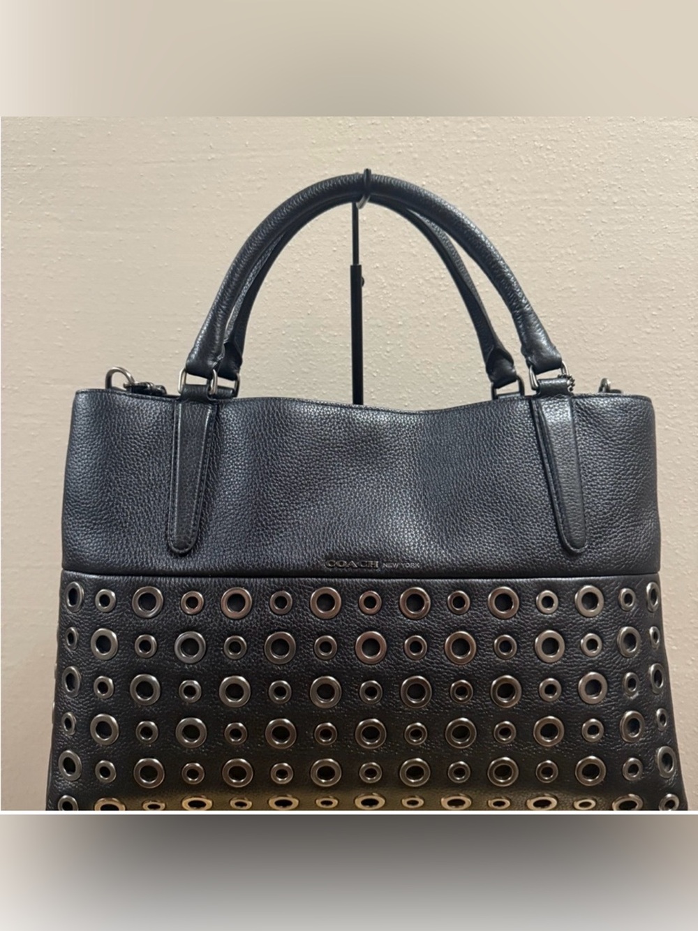 COACH Borough Grommet pebbled leather crossbody bag